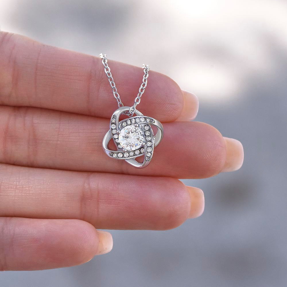 Elegant Cubic Zirconia Love Knot Necklace Premium Crystal Pendant for Timeless Style. Shop Now for Exclusive Offers on Luxurious Jewelry Essentials, Perfect gift for Mom, Daughter, Grandma - MRSBYVALLE