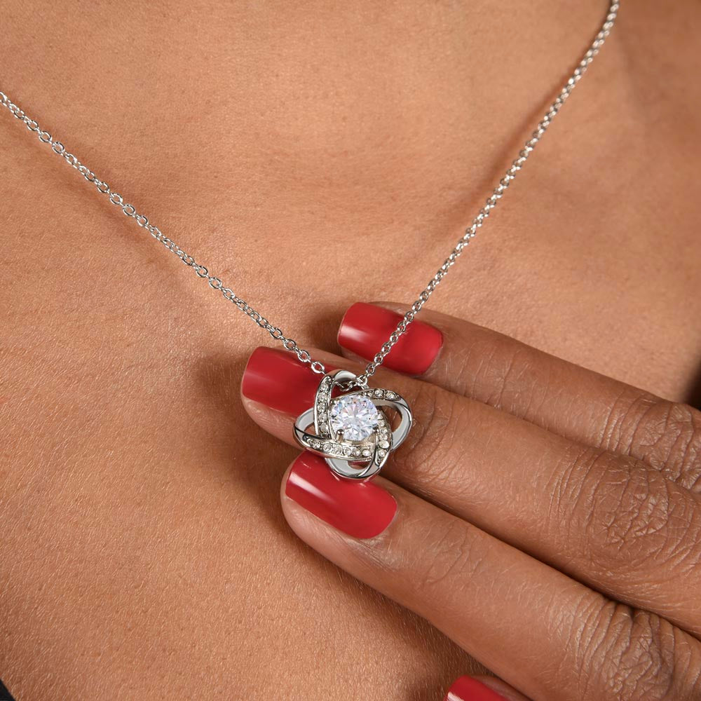 Elegant Cubic Zirconia Love Knot Necklace Premium Crystal Pendant for Timeless Style. Shop Now for Exclusive Offers on Luxurious Jewelry Essentials, Perfect gift for Mom, Daughter, Grandma - MRSBYVALLE