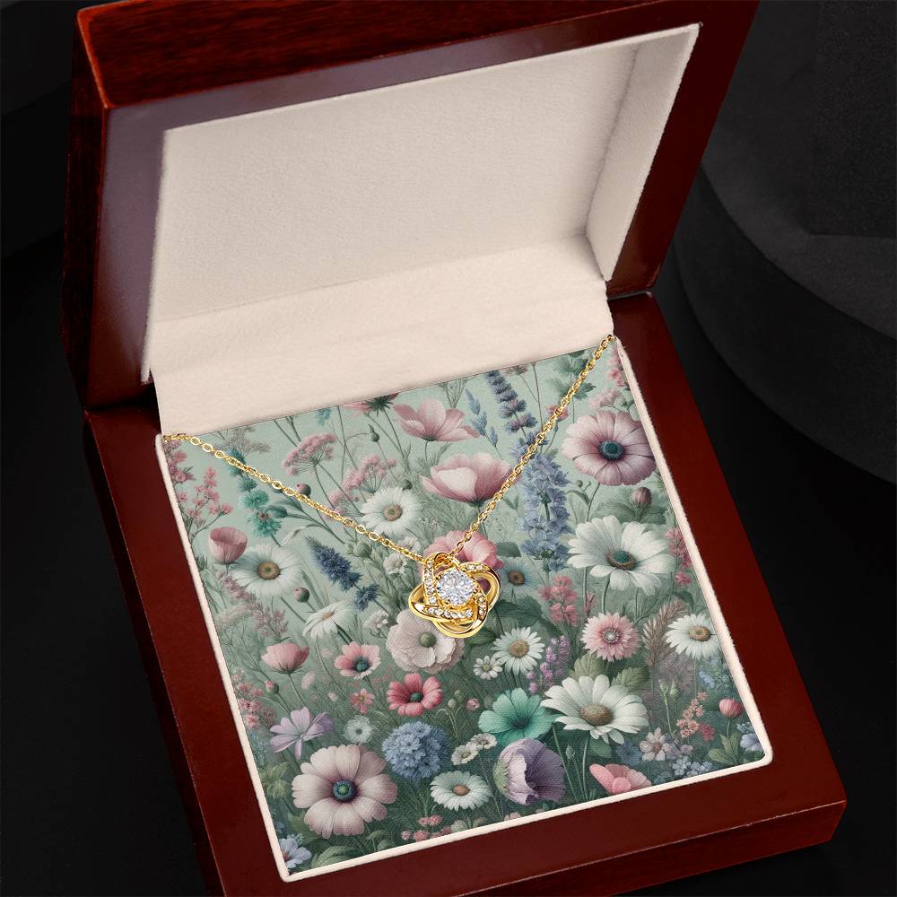 Elegant Cubic Zirconia Love Knot Necklace  Premium Crystal Pendant for Timeless Style. Shop Now for Exclusive Offers on Luxurious Jewelry Essentials Perfect Gift for Mom, Daughter, Grandma - MRSBYVALLE