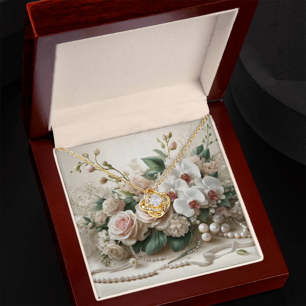 Elegant Cubic Zirconia Love Knot Necklace Premium Crystal Pendant for Timeless Style Shop Now for Exclusive Offers Luxurious Jewelry Perfect Gift for Mom, Daughter Grandma - MRSBYVALLE