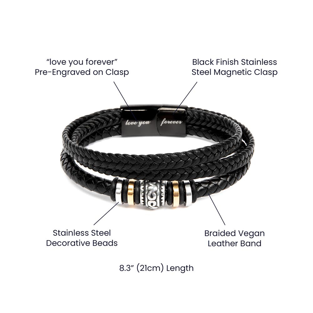 Men's 'Love You Forever' Bracelet The Perfect Gift for Husband, Father, Brother, Boyfriend. Express Endless Love with This Timeless Piece. Shop Now - MRSBYVALLE