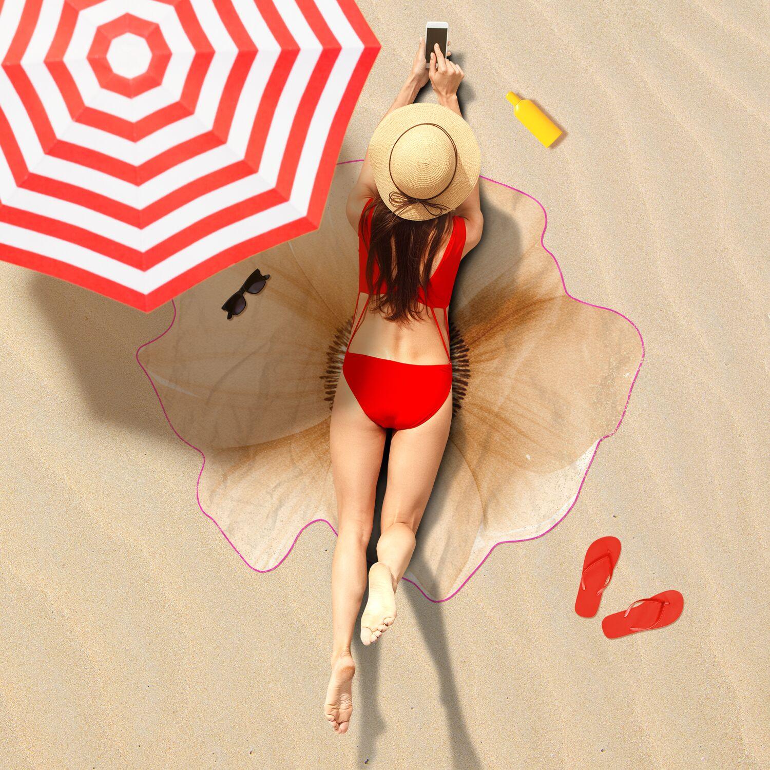 Beach Towel Beach Bliss Beige Flower Shaped Towel for Stylish Summer Lounging Perfect for Beach Trips, Poolside Relaxation, and Tropical Escapes - MRSBYVALLE