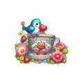Beach Towel Unique Heart & Flowers Blue Bird Design Beach Towel - Vibrant, Absorbent, Perfect Shape for Sunbathing & Picnics - MRSBYVALLE