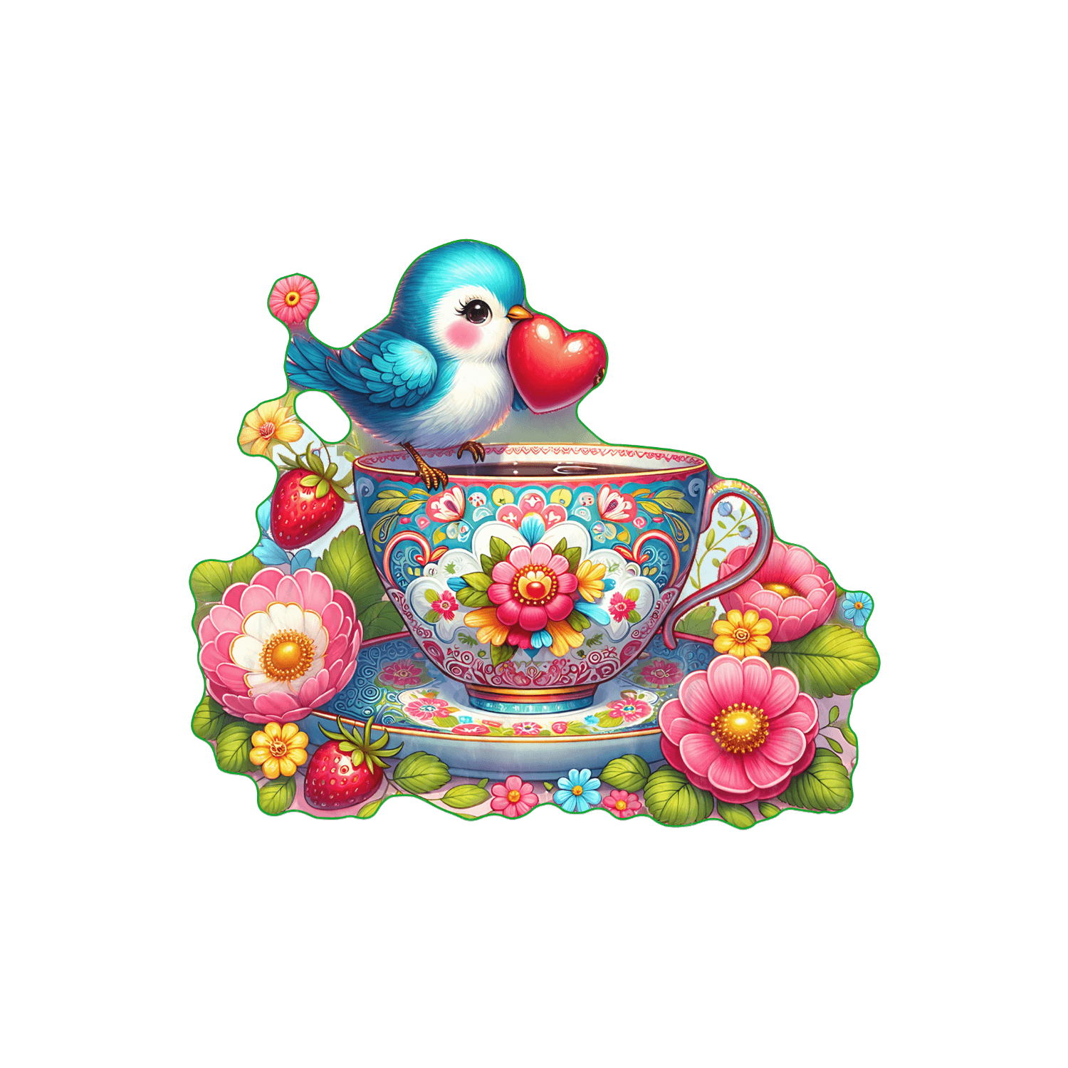 Beach Towel Unique Heart & Flowers Blue Bird Design Beach Towel - Vibrant, Absorbent, Perfect Shape for Sunbathing & Picnics - MRSBYVALLE