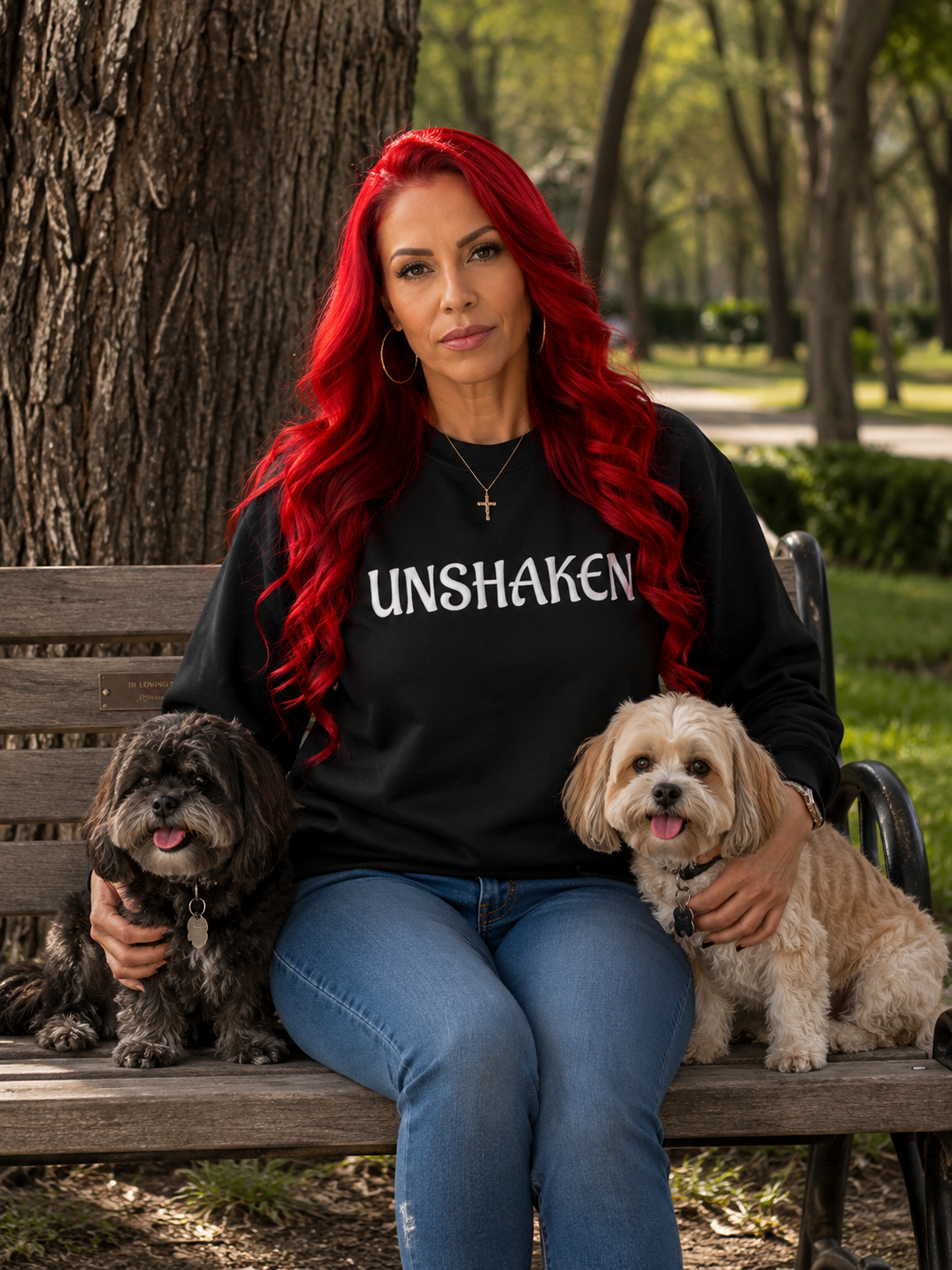 Unshaken Crewneck Sweatshirt - Minimal Inspirational Graphic Sweatshirt
