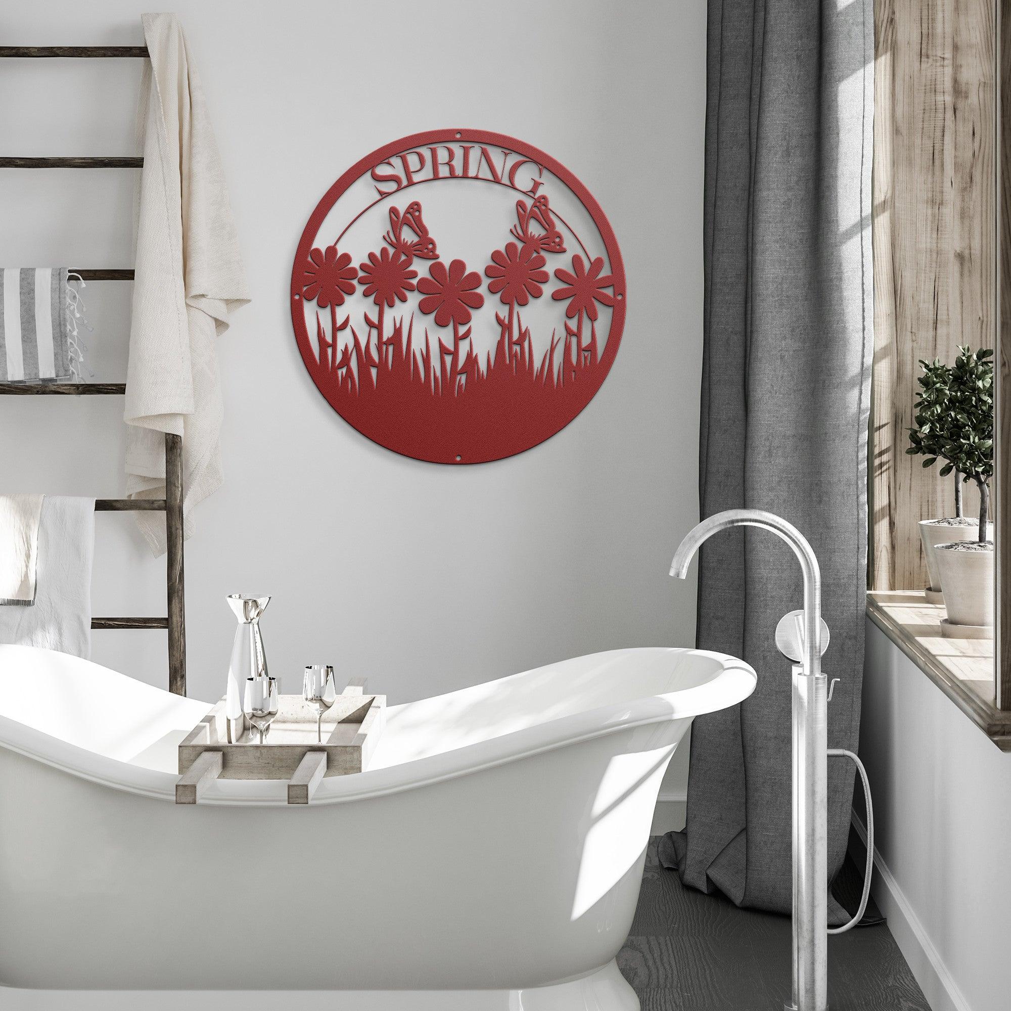 Blossoming Beauty Spring Floral Metal Sign Housewarming Gift A Vibrant Seasonal Accent for Your Home Decor - MRSBYVALLE