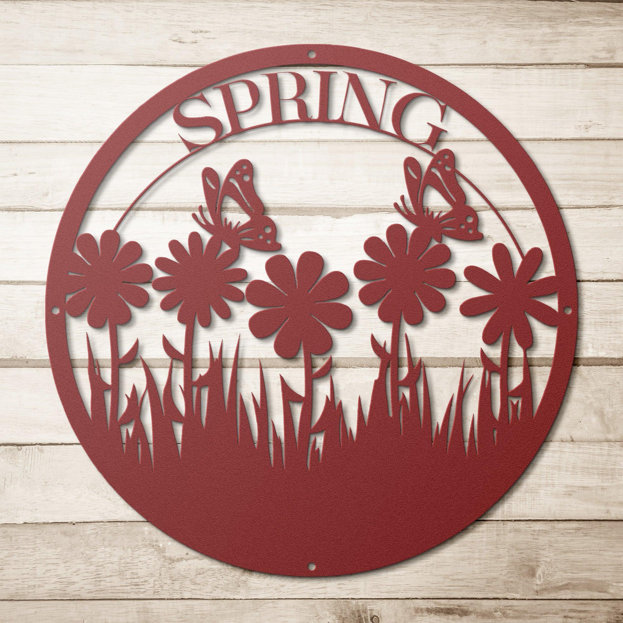 Blossoming Beauty Spring Floral Metal Sign Housewarming Gift A Vibrant Seasonal Accent for Your Home Decor - MRSBYVALLE