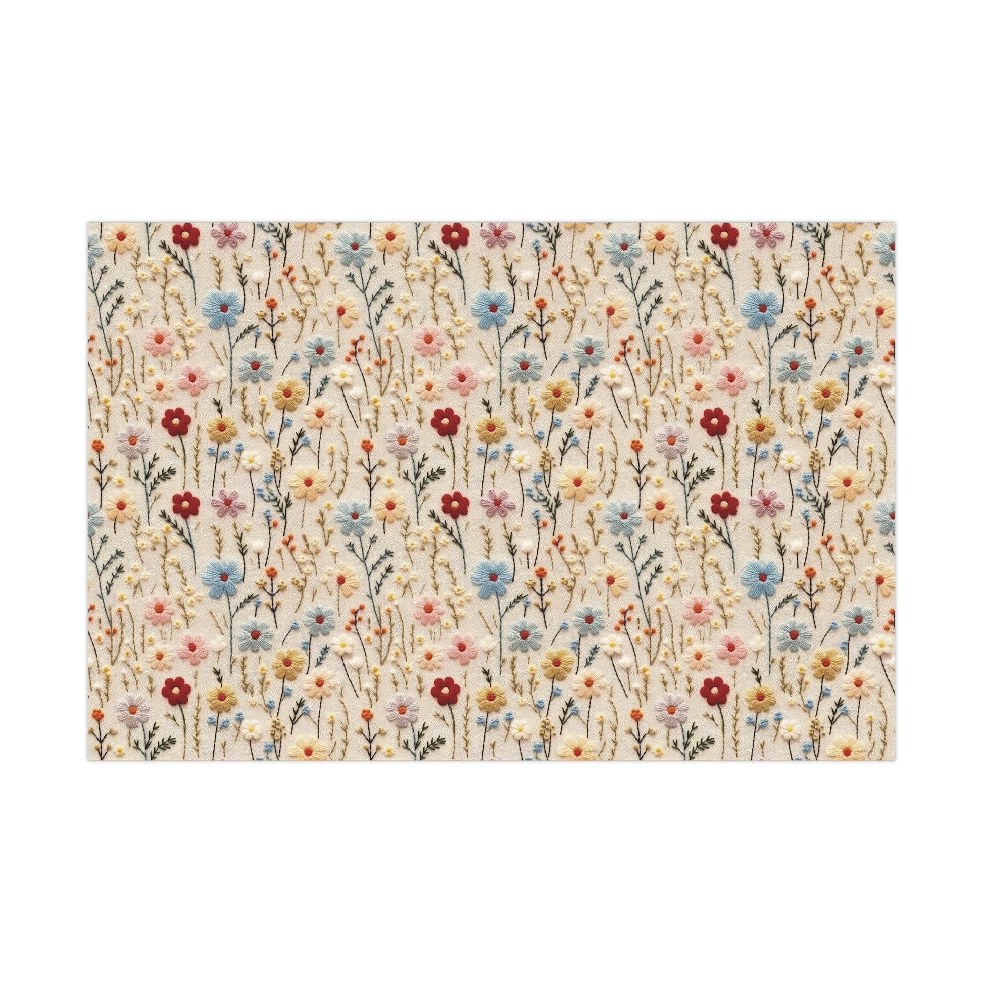 BOHO 3D Illusion Wildflowers Gift Wrap it's Perfect for Weddings, Bridal & Baby Showers Eco-Friendly, Vibrant Design in Matte/Satin, All Occasion - MRSBYVALLE