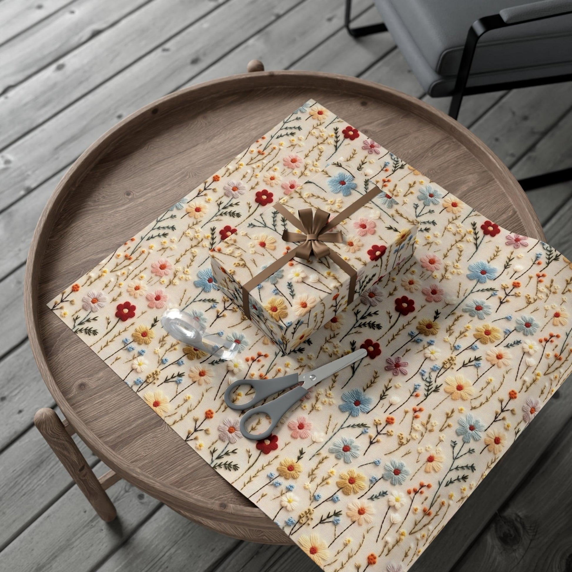 BOHO 3D Illusion Wildflowers Gift Wrap it's Perfect for Weddings, Bridal & Baby Showers Eco-Friendly, Vibrant Design in Matte/Satin, All Occasion - MRSBYVALLE