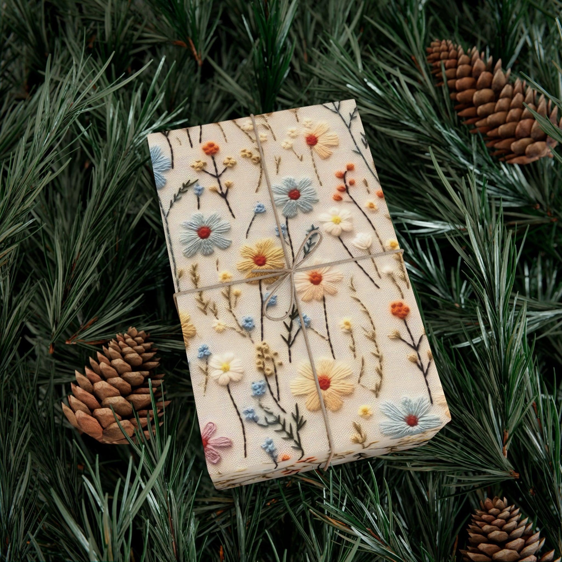 BOHO 3D Illusion Wildflowers Gift Wrap it's Perfect for Weddings, Bridal & Baby Showers Eco-Friendly, Vibrant Design in Matte/Satin, All Occasion - MRSBYVALLE