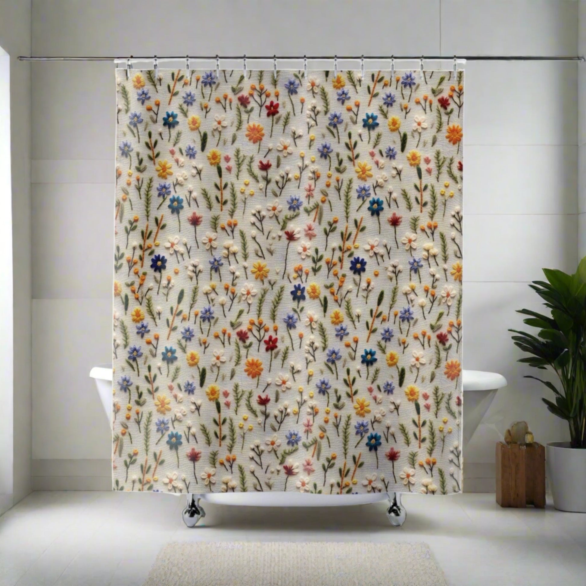 Boho Flowers Shower Curtains Elevate Bathroom Deco Vibrant Bohemian Chic Designs, Housewarming, New House Gift Newlywed - MRSBYVALLE