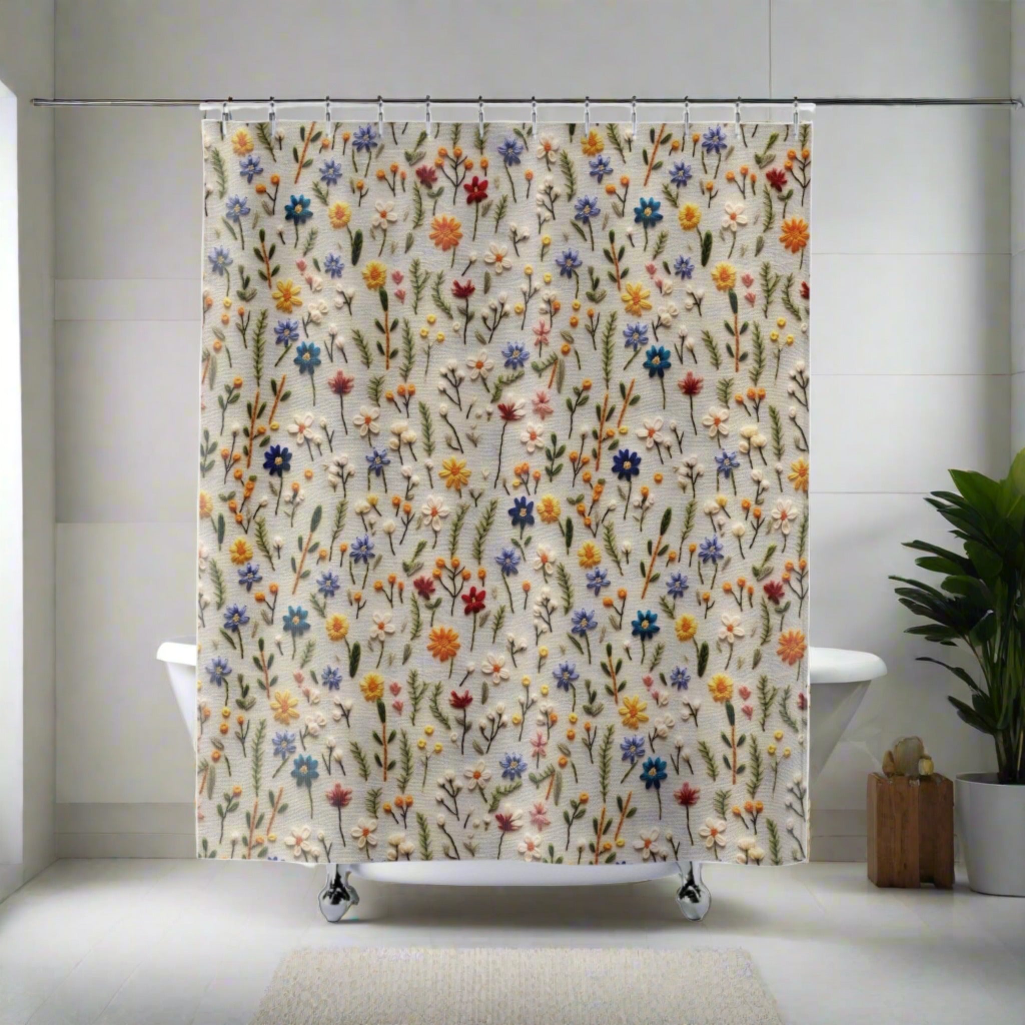 Boho Flowers Shower Curtains Elevate Bathroom Deco Vibrant Bohemian Chic Designs, Housewarming, New House Gift Newlywed - MRSBYVALLE