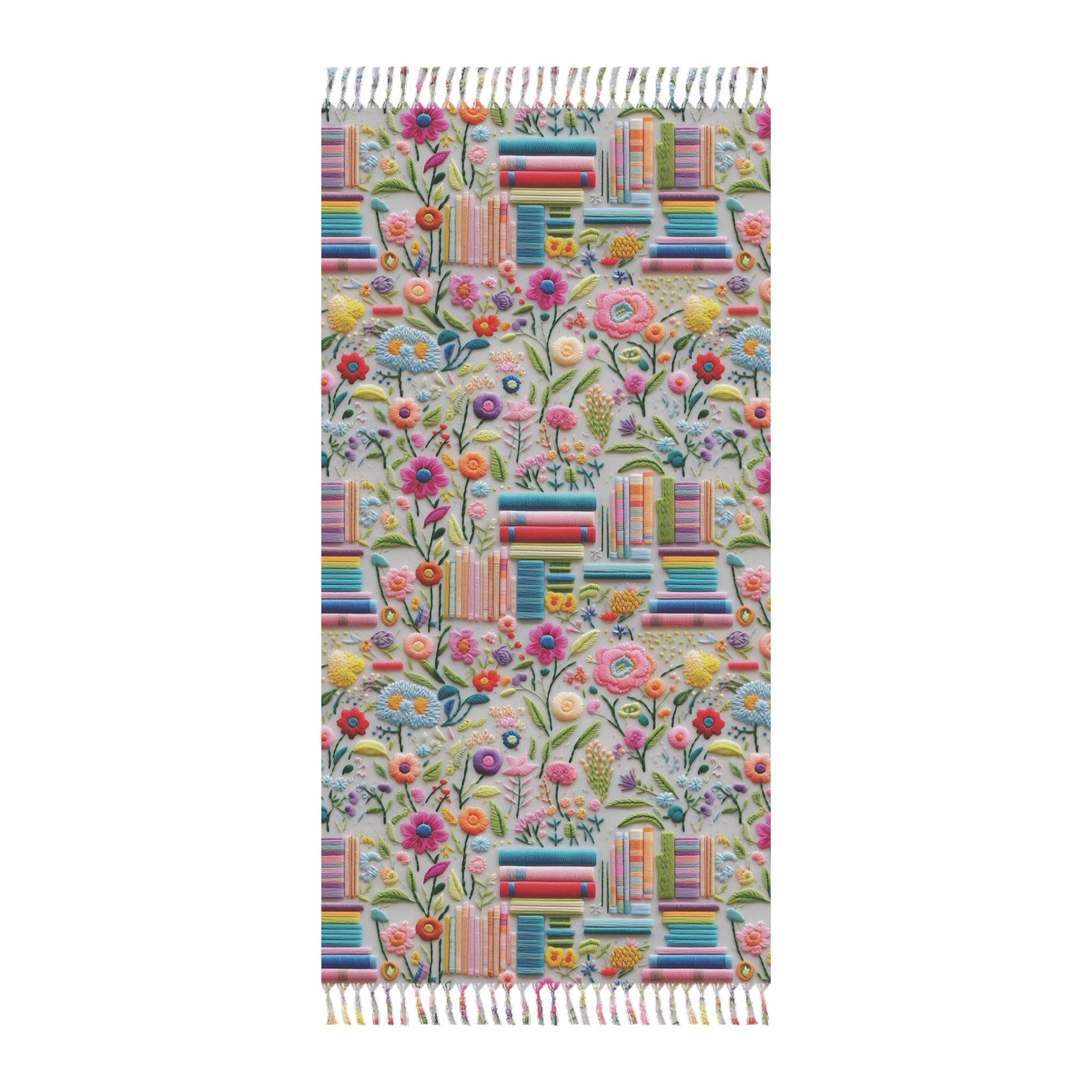 Book Lover Beach Towel Bright Bookish Cloth Towel Embrace Vibes by the Sea Boho Beach Cloth, Travel Towel Vacation, Housewarming Gift - MRSBYVALLE