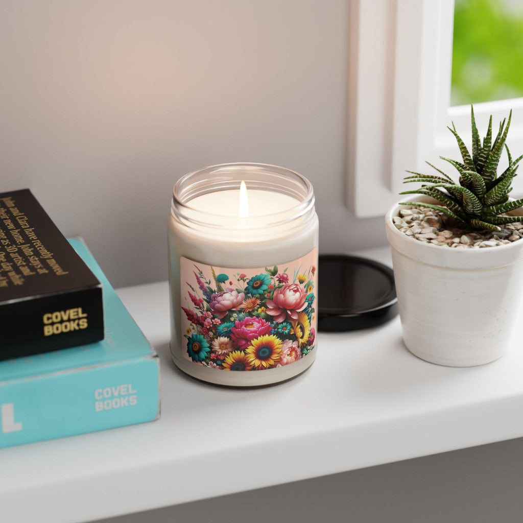 Bright Floral Candle 9oz Perfect for Relaxation Home Ambiance Scented Soy Candle, 9oz, Wedding, Bridal Shower, Mother's Day Gift Housewarming Gift - MRSBYVALLE