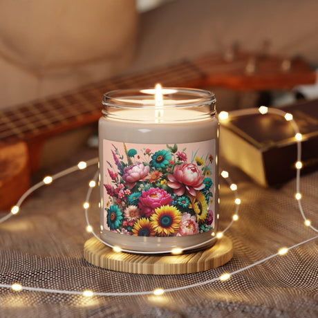 Bright Floral Candle 9oz Perfect for Relaxation Home Ambiance Scented Soy Candle, 9oz, Wedding, Bridal Shower, Mother's Day Gift Housewarming Gift - MRSBYVALLE