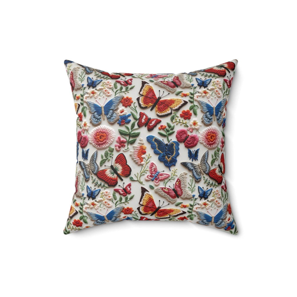 Butterfly and Floral Square Pillow Pet Lover Elegance Charm to Your Décor Stylish Accent Housewarming Gift New House, Bridal Shower Gift - MRSBYVALLE