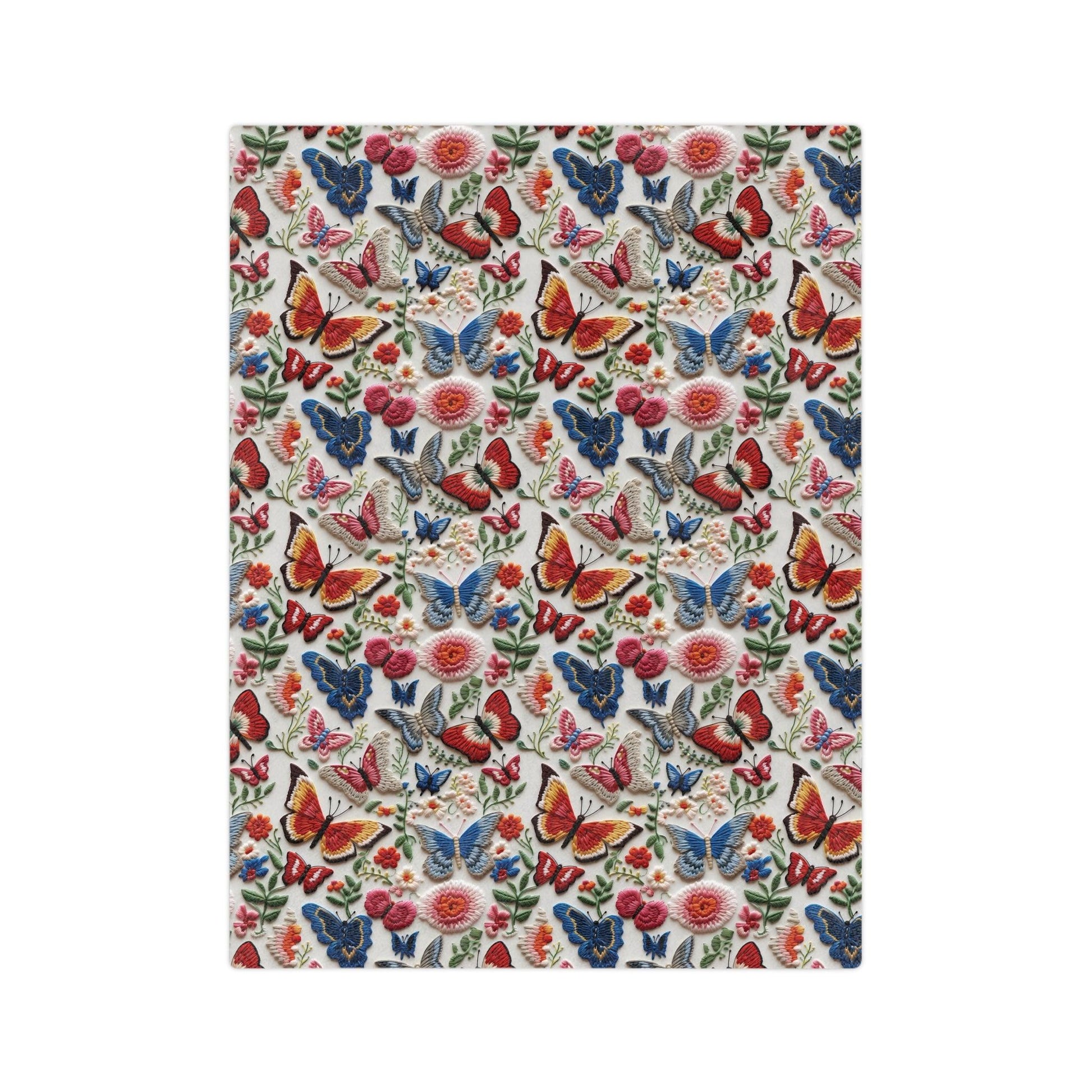 Butterfly and Floral Velveteen Microfiber Blanket  Floral Velveteen Microfiber Blanket Luxurious Comfort Meets Enchanting Design Housewarming Gift Throw - MRSBYVALLE