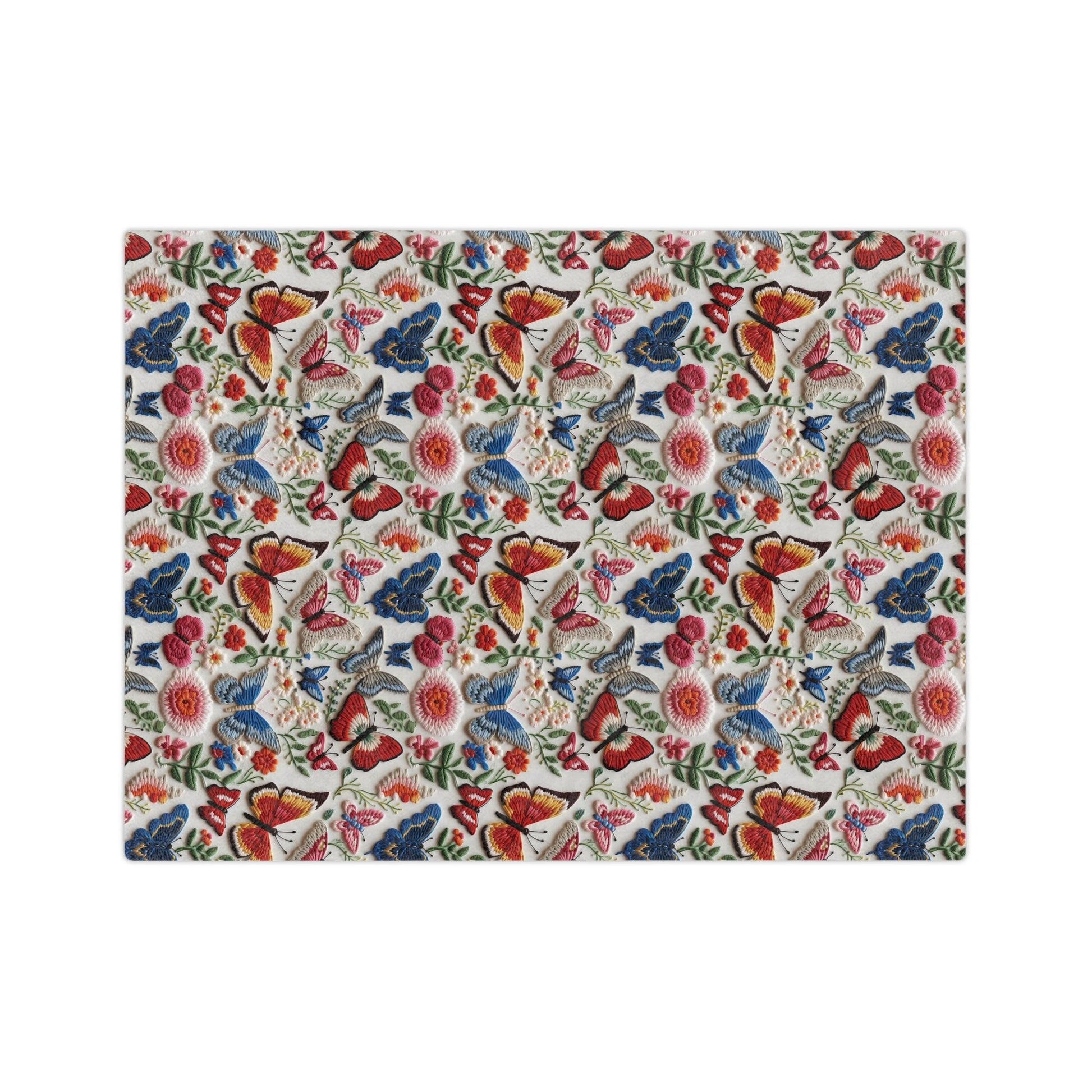 Butterfly and Floral Velveteen Microfiber Blanket  Floral Velveteen Microfiber Blanket Luxurious Comfort Meets Enchanting Design Housewarming Gift Throw - MRSBYVALLE