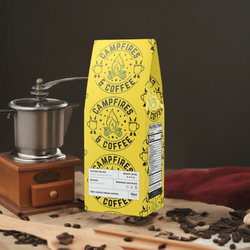 Campfire Coffee Rugged Cascades Blend Medium-Dark Roast Coffee Fun Design | Rich Aroma Smooth Taste for the Adventurous Spirit Climbing - MRSBYVALLE