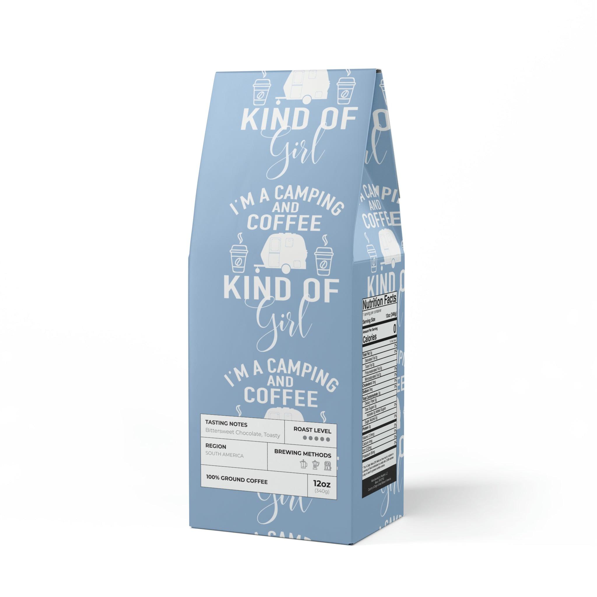 Camping and Coffee Girl Bitterroot Blend Dark French Roast Coffee, 12 oz Ground Floral Aromas & Intense Flavors, Perfect Morning, Coffee Lover Perfect Gift - MRSBYVALLE