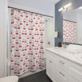 Cherries & Pink Bows Shower Curtain Add a Splash of Fun Style to Your Bathroom Decor, Durable & Easy-to-Clean 71x74 Inches Nature-Inspired Oasis in Your Bathroom Housewarming New House Gift Newlywed Wedding Gift - MRSBYVALLE