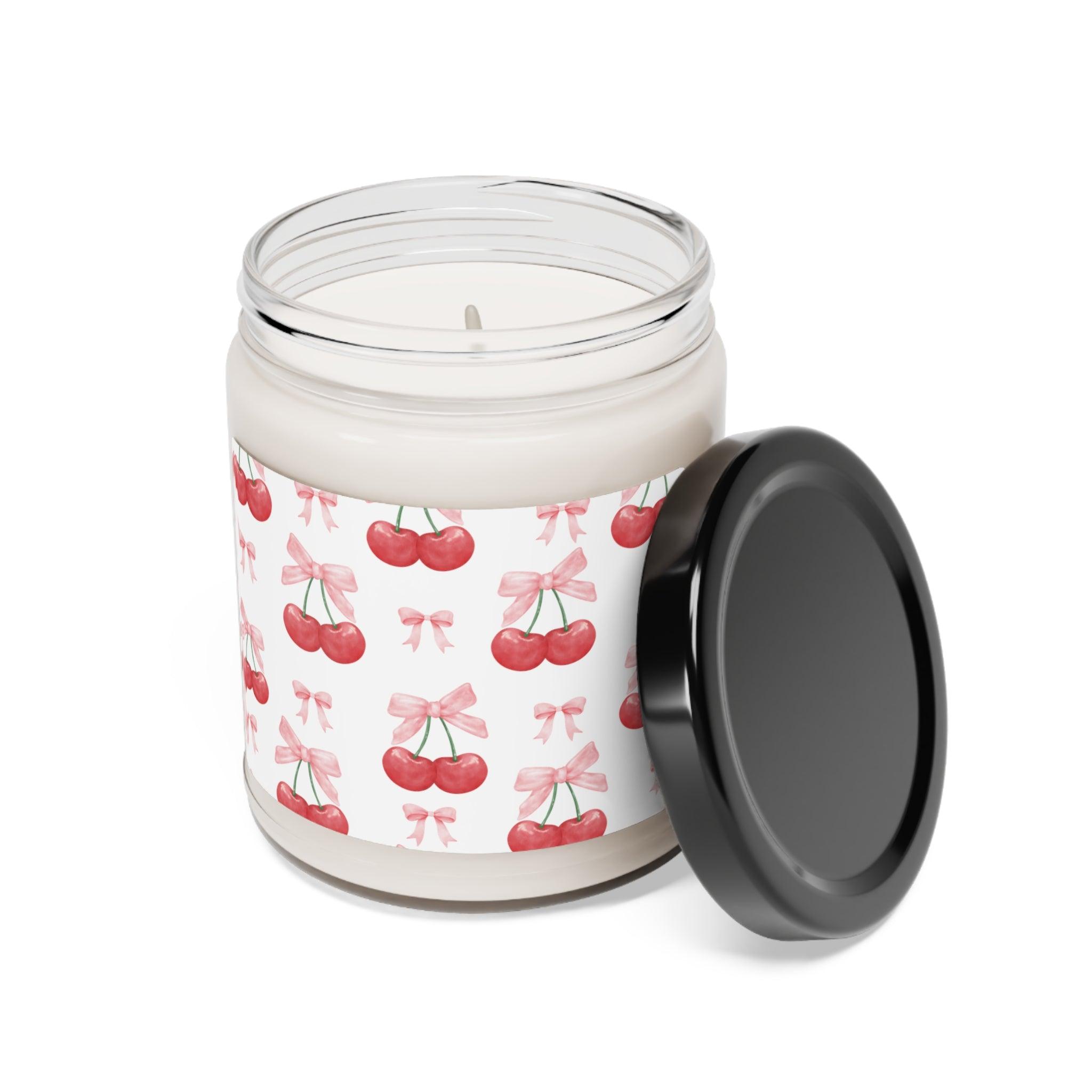 Cherry Bliss 9oz Hand-Poured Soy Candle with Sweet Cherry Aroma Perfect for Relaxation & Home Ambiance Scented Soy Candle, 9oz - MRSBYVALLE