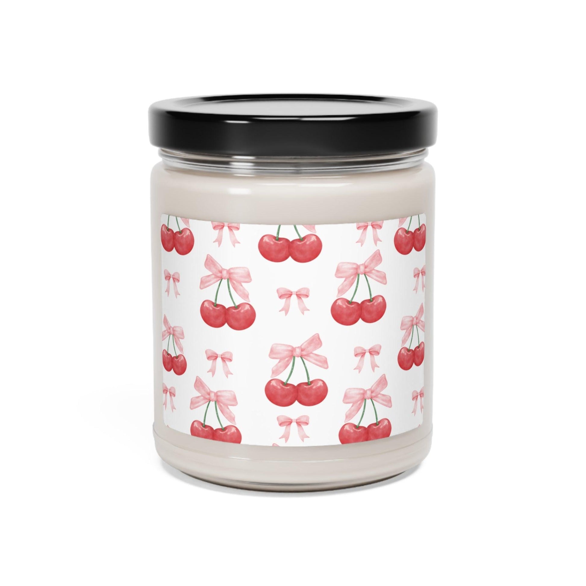 Cherry Bliss 9oz Hand-Poured Soy Candle with Sweet Cherry Aroma Perfect for Relaxation & Home Ambiance Scented Soy Candle, 9oz - MRSBYVALLE