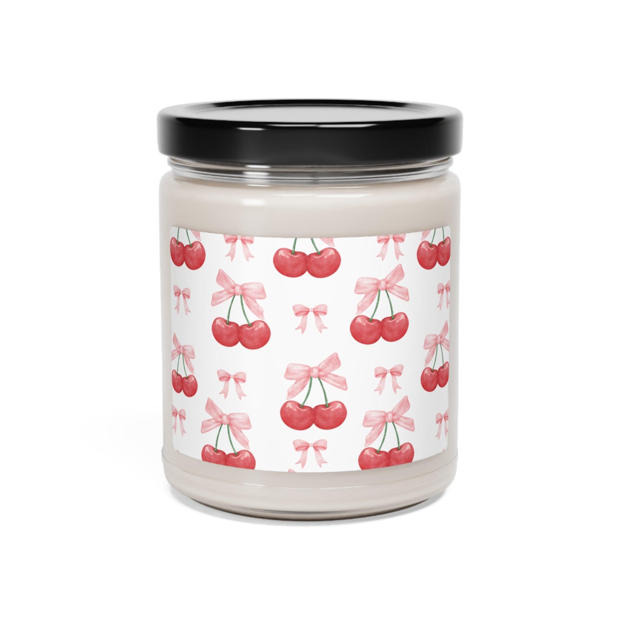 Cherry Bliss 9oz Hand-Poured Soy Candle with Sweet Cherry Aroma Perfect for Relaxation & Home Ambiance Scented Soy Candle, 9oz - MRSBYVALLE