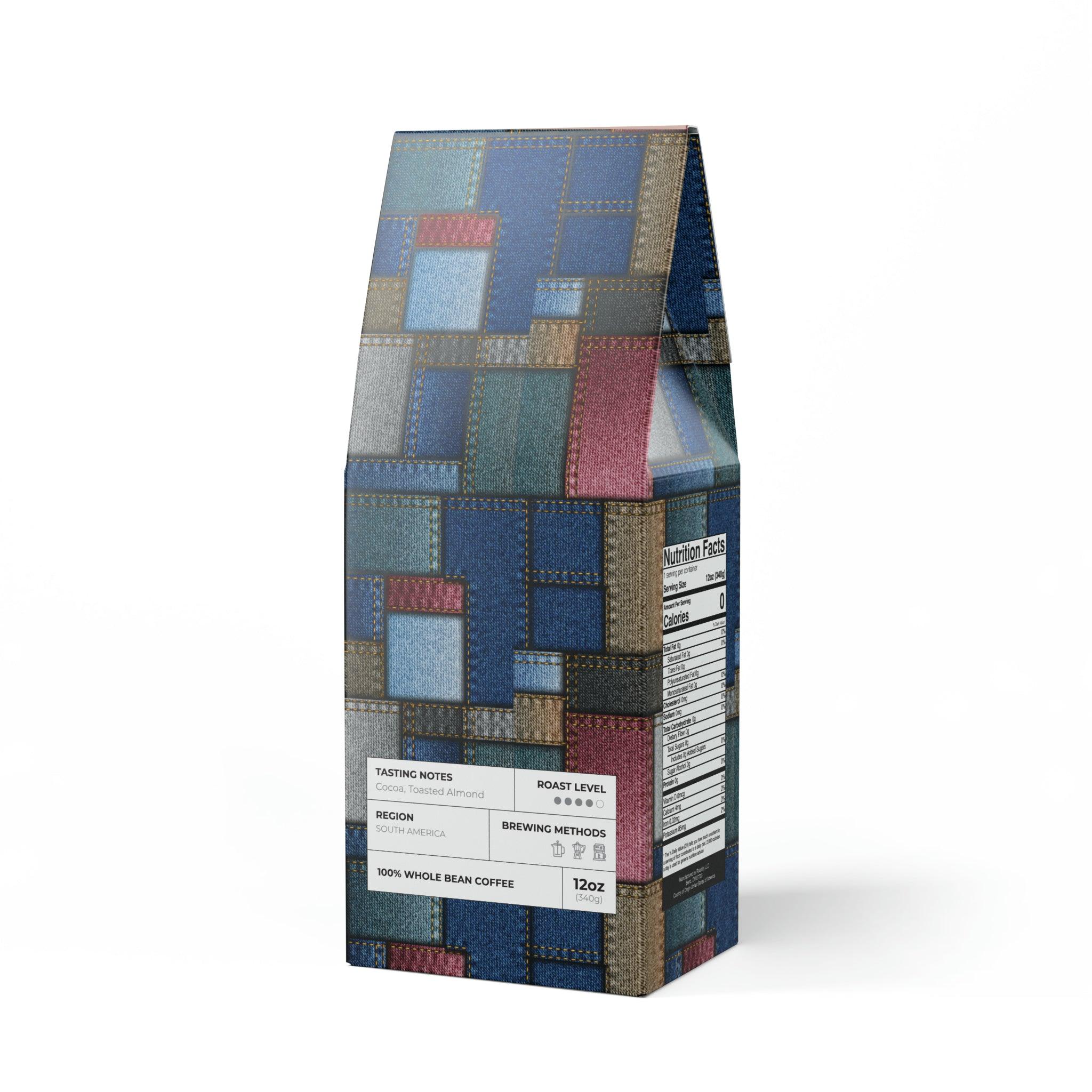 Coffee Rugged Cascades Blend Medium-Dark Roast Coffee Fun Denim Patch Design | Rich Aroma Smooth Taste for the Adventurous Spirit - MRSBYVALLE