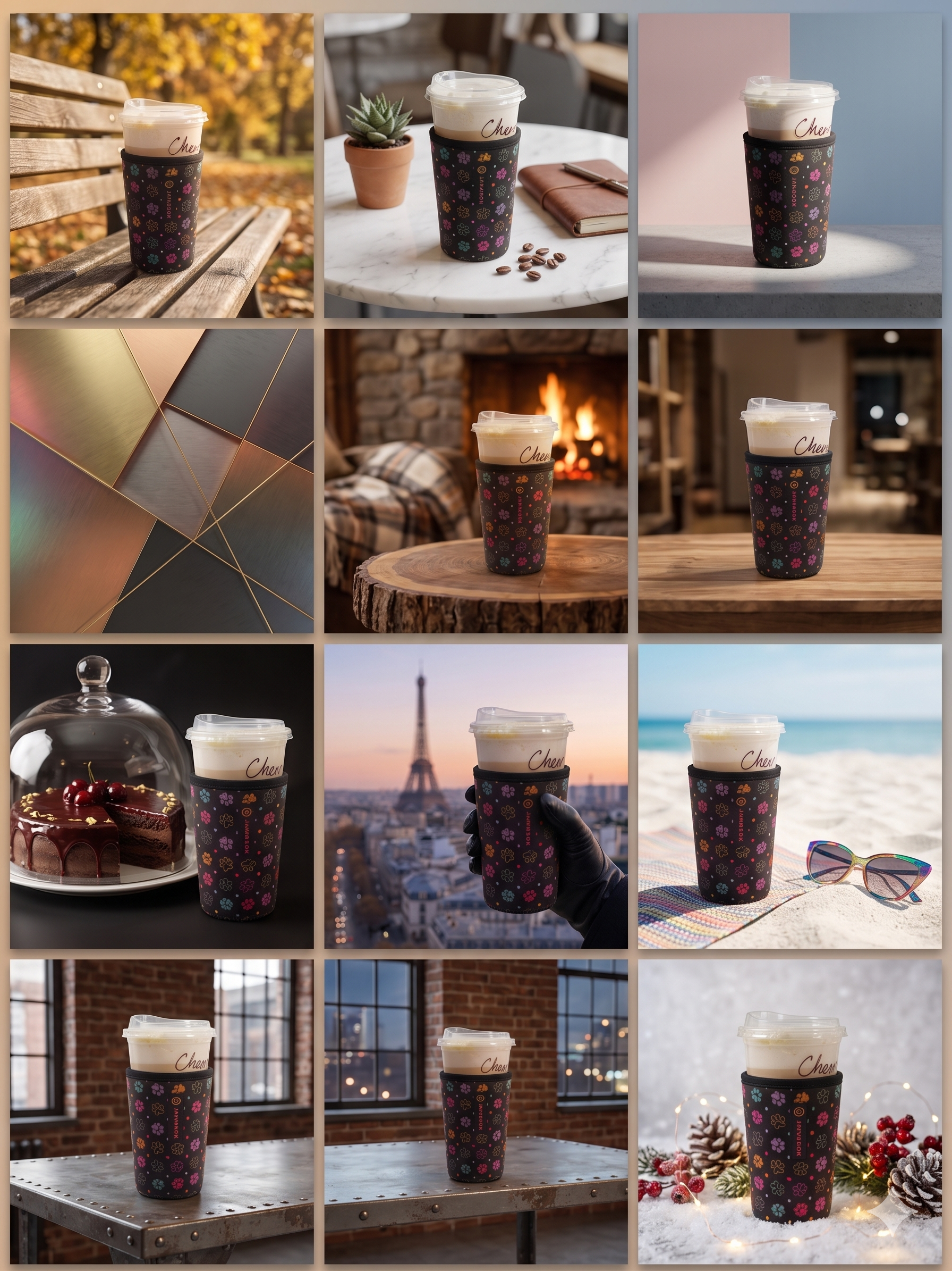 Iced Coffee Sleeve Reusable Holder Gift
