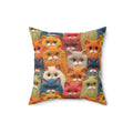 Colorful Cats Square Pillow Pet Lover Elegance Charm to Your Décor Stylish Accent Housewarming Gift New House, Bridal Shower Gift Cat Lover - MRSBYVALLE
