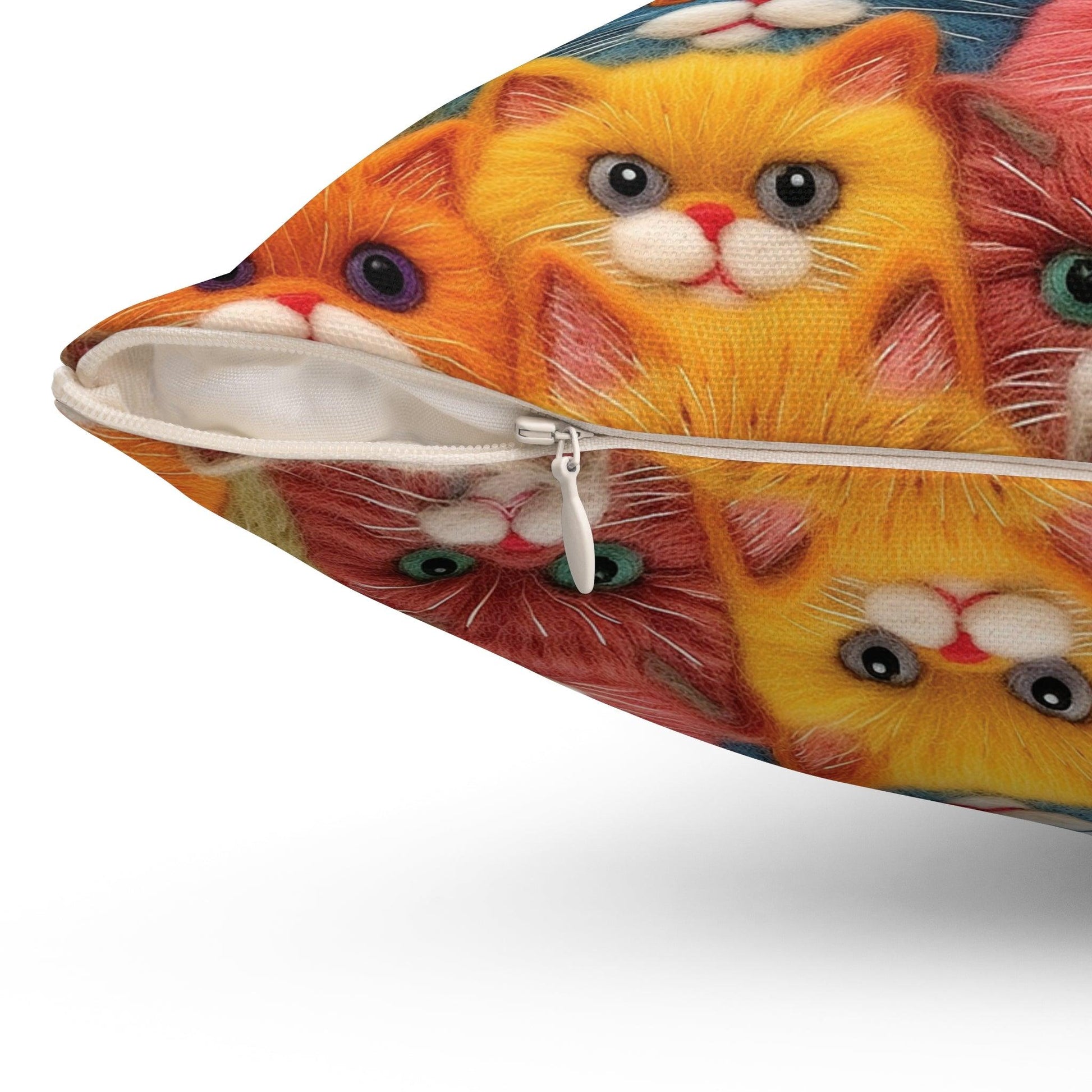Colorful Cats Square Pillow Pet Lover Elegance Charm to Your Décor Stylish Accent Housewarming Gift New House, Bridal Shower Gift Cat Lover - MRSBYVALLE