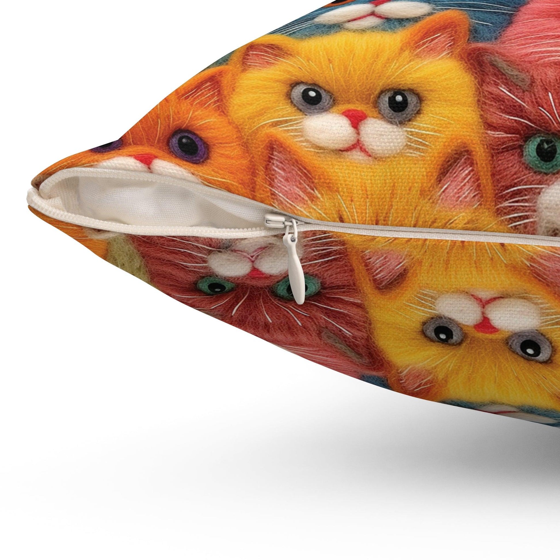Colorful Cats Square Pillow Pet Lover Elegance Charm to Your Décor Stylish Accent Housewarming Gift New House, Bridal Shower Gift Cat Lover - MRSBYVALLE