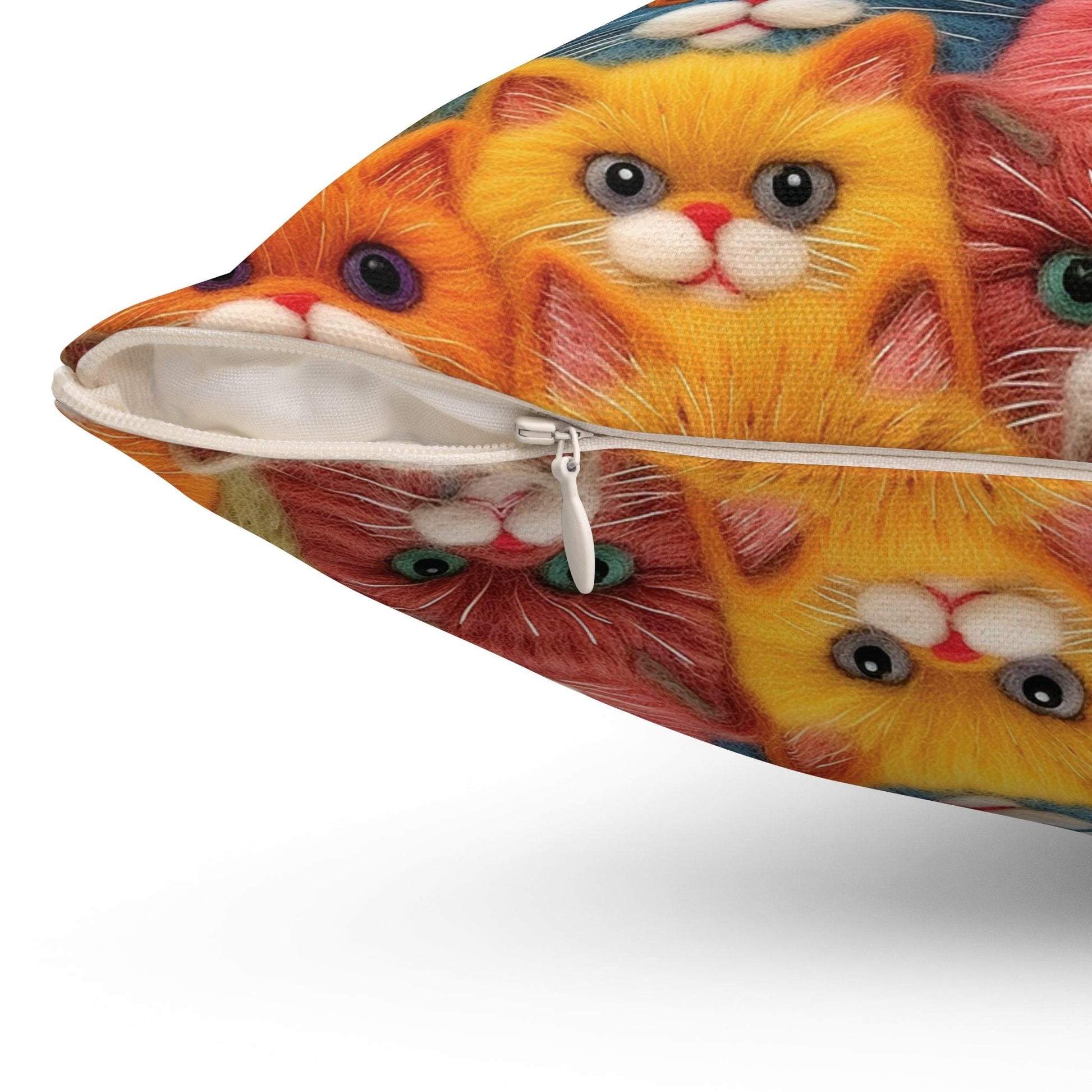 Colorful Cats Square Pillow Pet Lover Elegance Charm to Your Décor Stylish Accent Housewarming Gift New House, Bridal Shower Gift Cat Lover - MRSBYVALLE