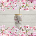 Custom Frosted 16 OZ Iced Coffee Glass | Personalized Cups Frosted Glass Tumbler Floral Beer Glass Can Gift for Her Mom's Gift - MRSBYVALLE