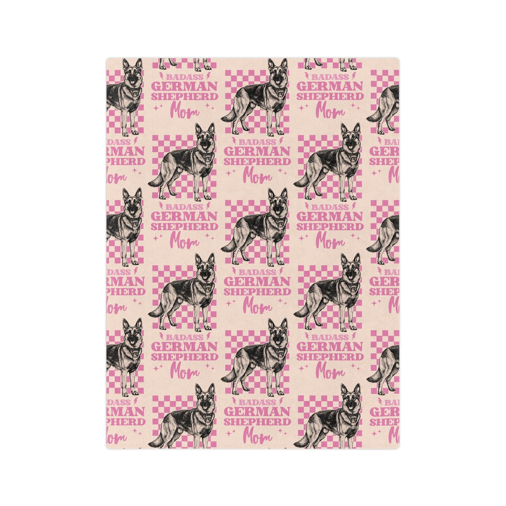 Custom Pink German Shepherd Velveteen Blanket Personalized Microfiber Name Throw for Dog Lovers Luxurious Comfort Housewarming Gift Throw - MRSBYVALLE