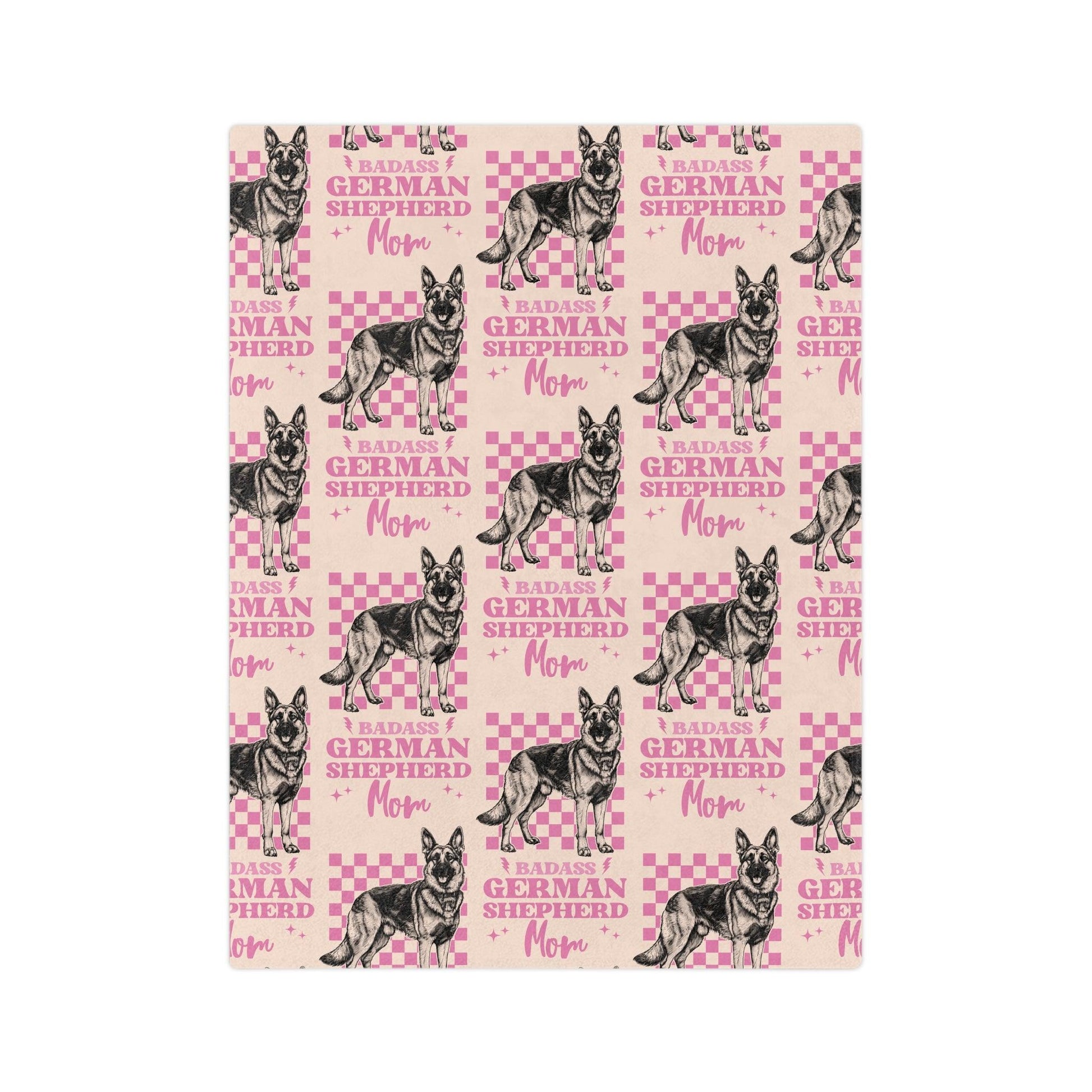 Custom Pink German Shepherd Velveteen Blanket Personalized Microfiber Name Throw for Dog Lovers Luxurious Comfort Housewarming Gift Throw - MRSBYVALLE