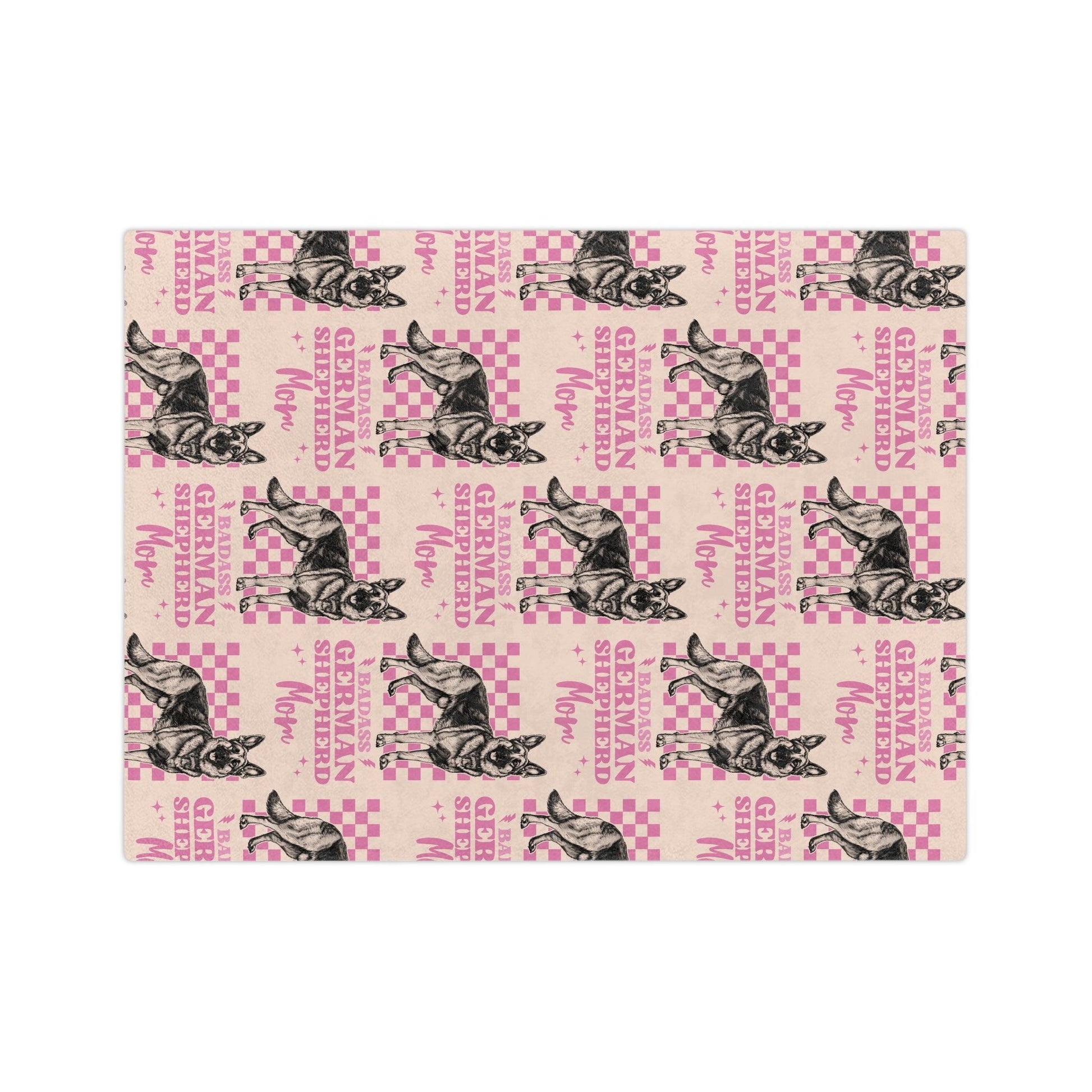 Custom Pink German Shepherd Velveteen Blanket Personalized Microfiber Name Throw for Dog Lovers Luxurious Comfort Housewarming Gift Throw - MRSBYVALLE