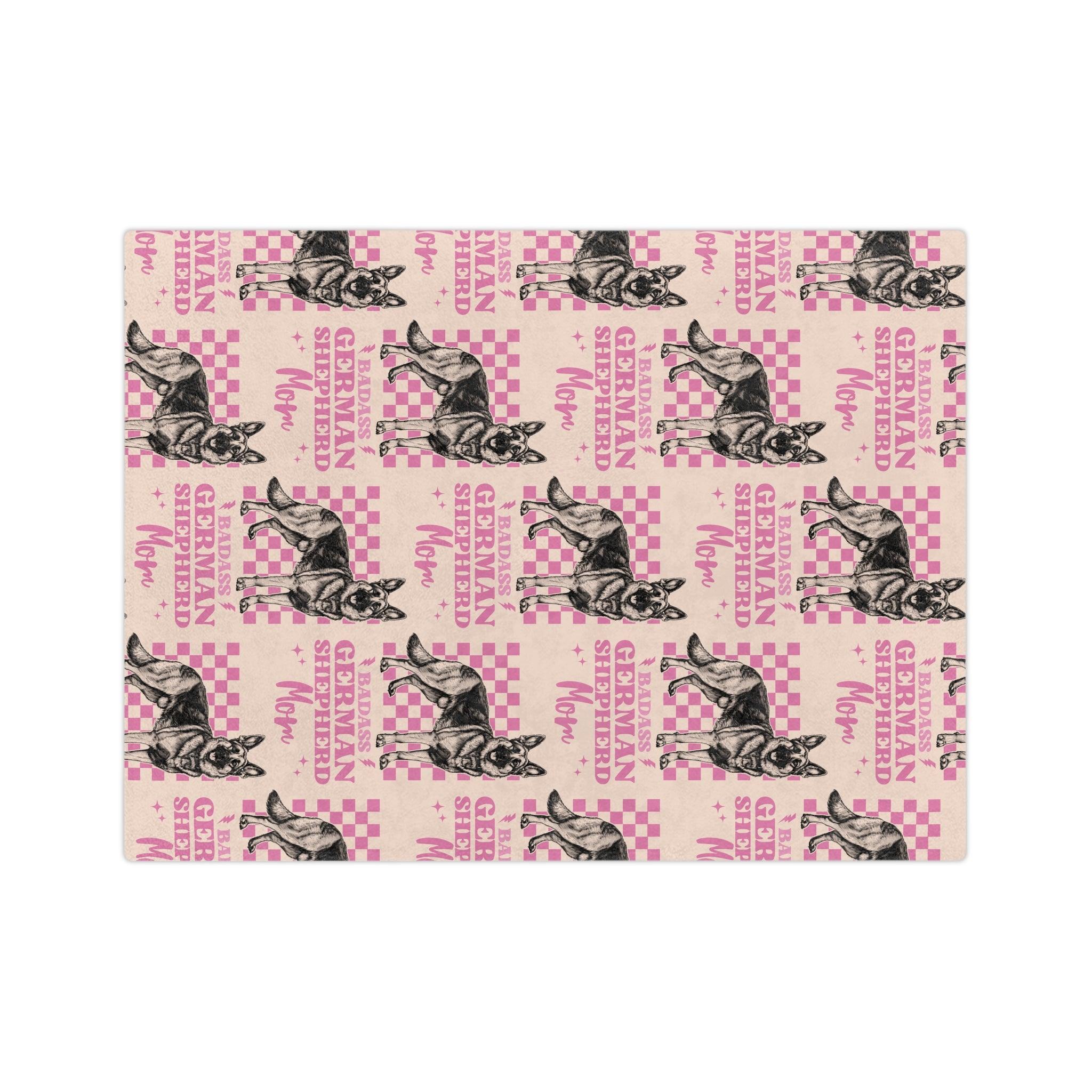 Custom Pink German Shepherd Velveteen Blanket Personalized Microfiber Name Throw for Dog Lovers Luxurious Comfort Housewarming Gift Throw - MRSBYVALLE