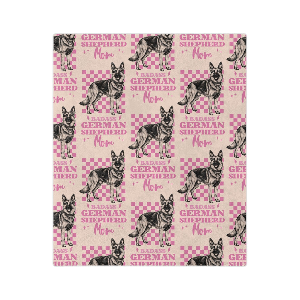 Custom Pink German Shepherd Velveteen Blanket Personalized Microfiber Name Throw for Dog Lovers Luxurious Comfort Housewarming Gift Throw - MRSBYVALLE