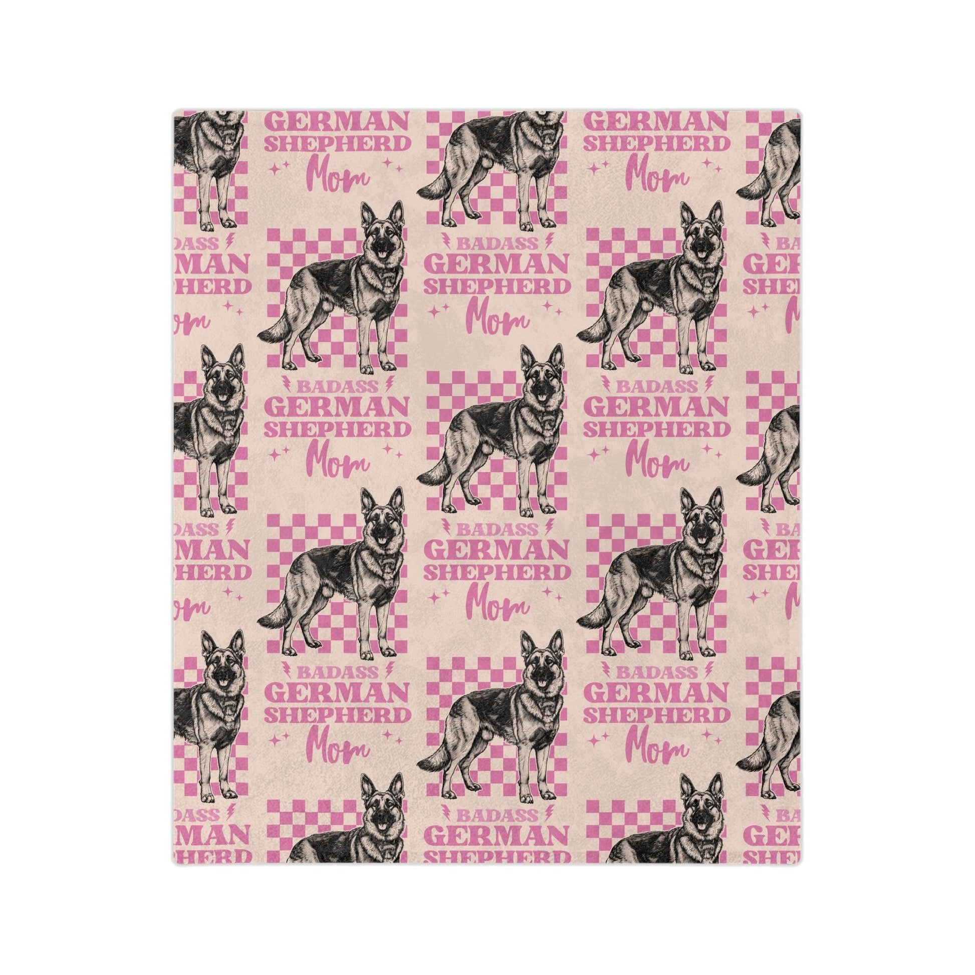Custom Pink German Shepherd Velveteen Blanket Personalized Microfiber Name Throw for Dog Lovers Luxurious Comfort Housewarming Gift Throw - MRSBYVALLE