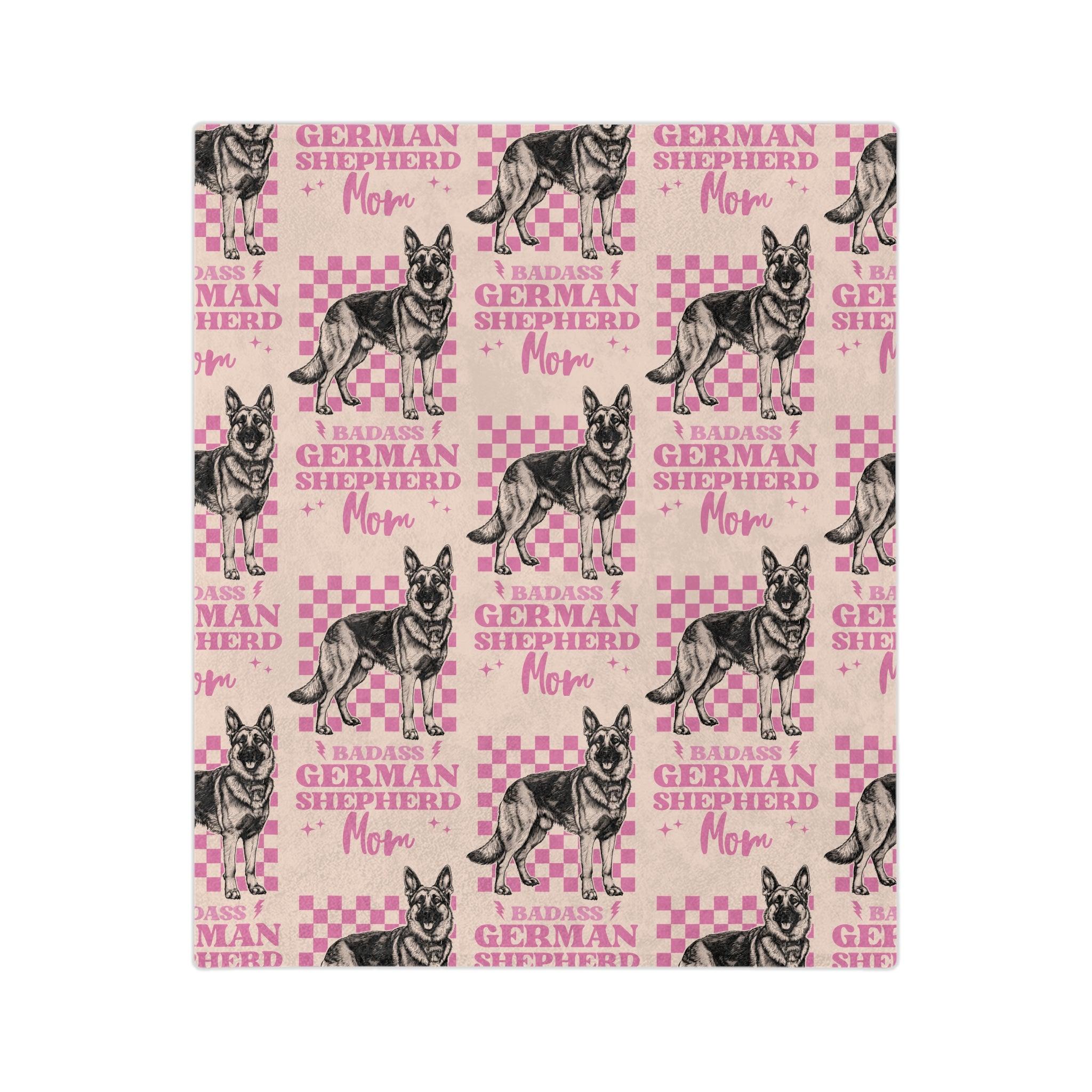 Custom Pink German Shepherd Velveteen Blanket Personalized Microfiber Name Throw for Dog Lovers Luxurious Comfort Housewarming Gift Throw - MRSBYVALLE