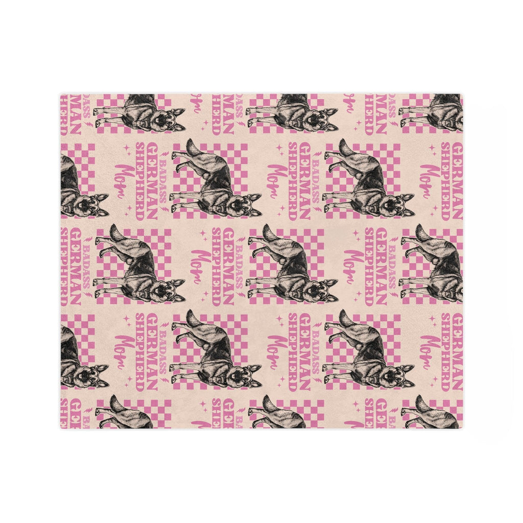 Custom Pink German Shepherd Velveteen Blanket Personalized Microfiber Name Throw for Dog Lovers Luxurious Comfort Housewarming Gift Throw - MRSBYVALLE
