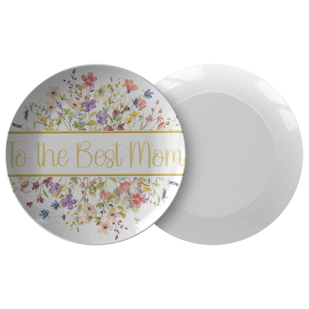 Elegant Personalized Floral Plate with Gold Trim Custom Text Option Available, Perfect for Weddings, Anniversaries, & Special Occasions, Exquisite Design & Craftsmanship - MRSBYVALLE