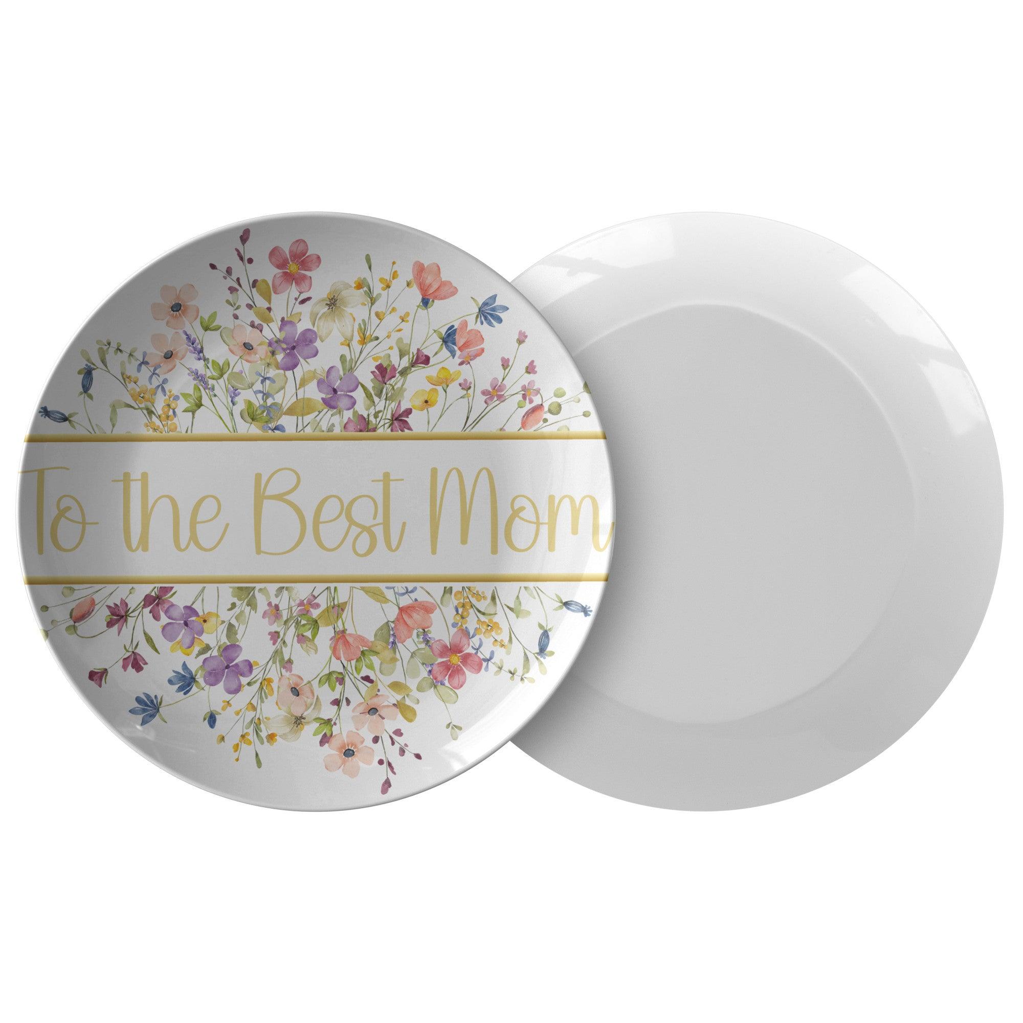 Elegant Personalized Floral Plate with Gold Trim Custom Text Option Available, Perfect for Weddings, Anniversaries, & Special Occasions, Exquisite Design & Craftsmanship - MRSBYVALLE