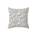 Elegant White Illusion 3D Faux Flowers Throw Pillow Artistry Meets Comfort Home Decor New House Couple Gift Housewarming Gift, New House Gift - MRSBYVALLE