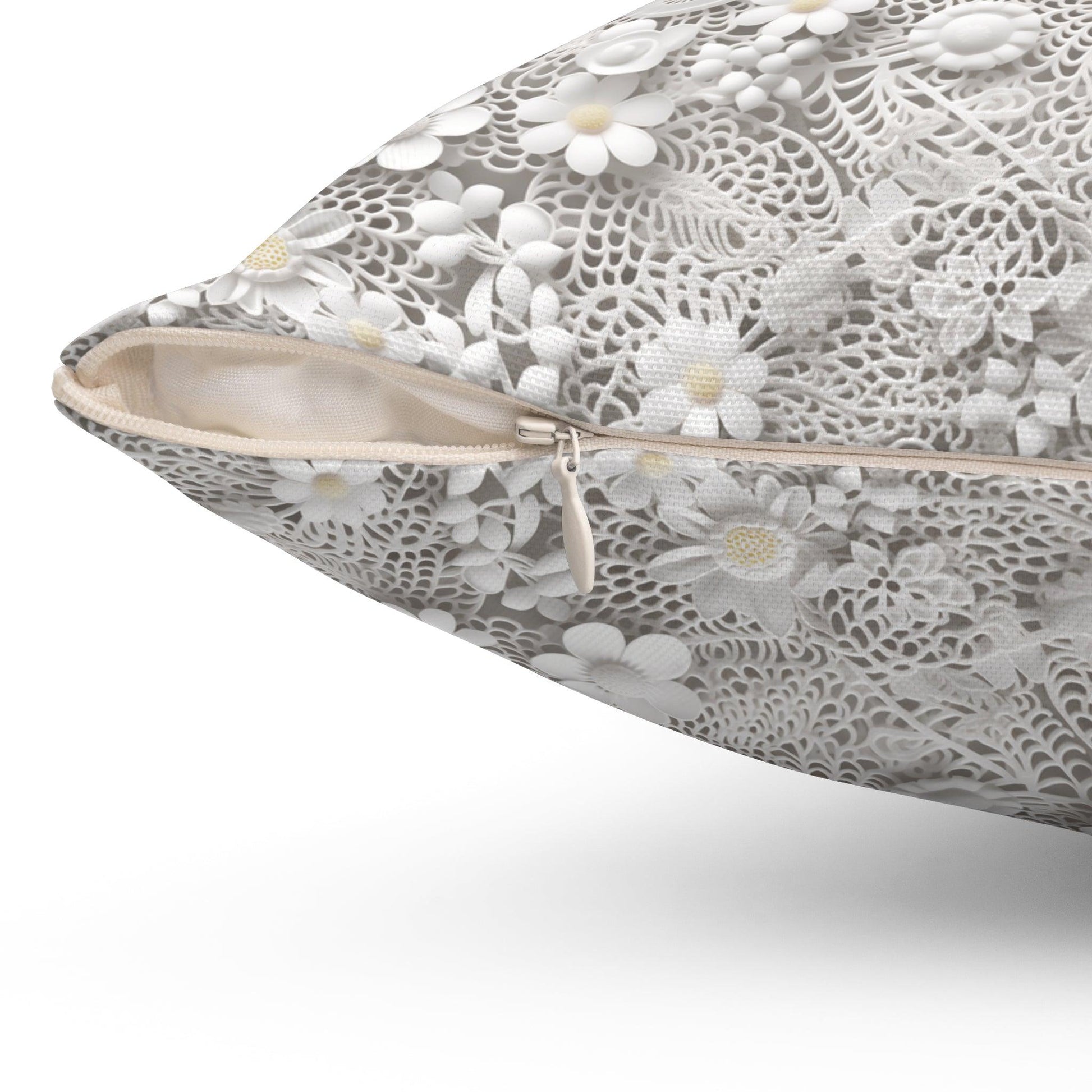 Elegant White Illusion 3D Faux Flowers Throw Pillow Artistry Meets Comfort Home Decor New House Couple Gift Housewarming Gift, New House Gift - MRSBYVALLE