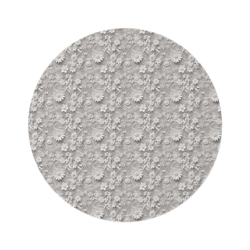 Elegant White Illusion Round Rug White Touch of Whimsical Charm to Your Home Decor, Housewarming Gift Newlywed New House Rug interior Designer - MRSBYVALLE