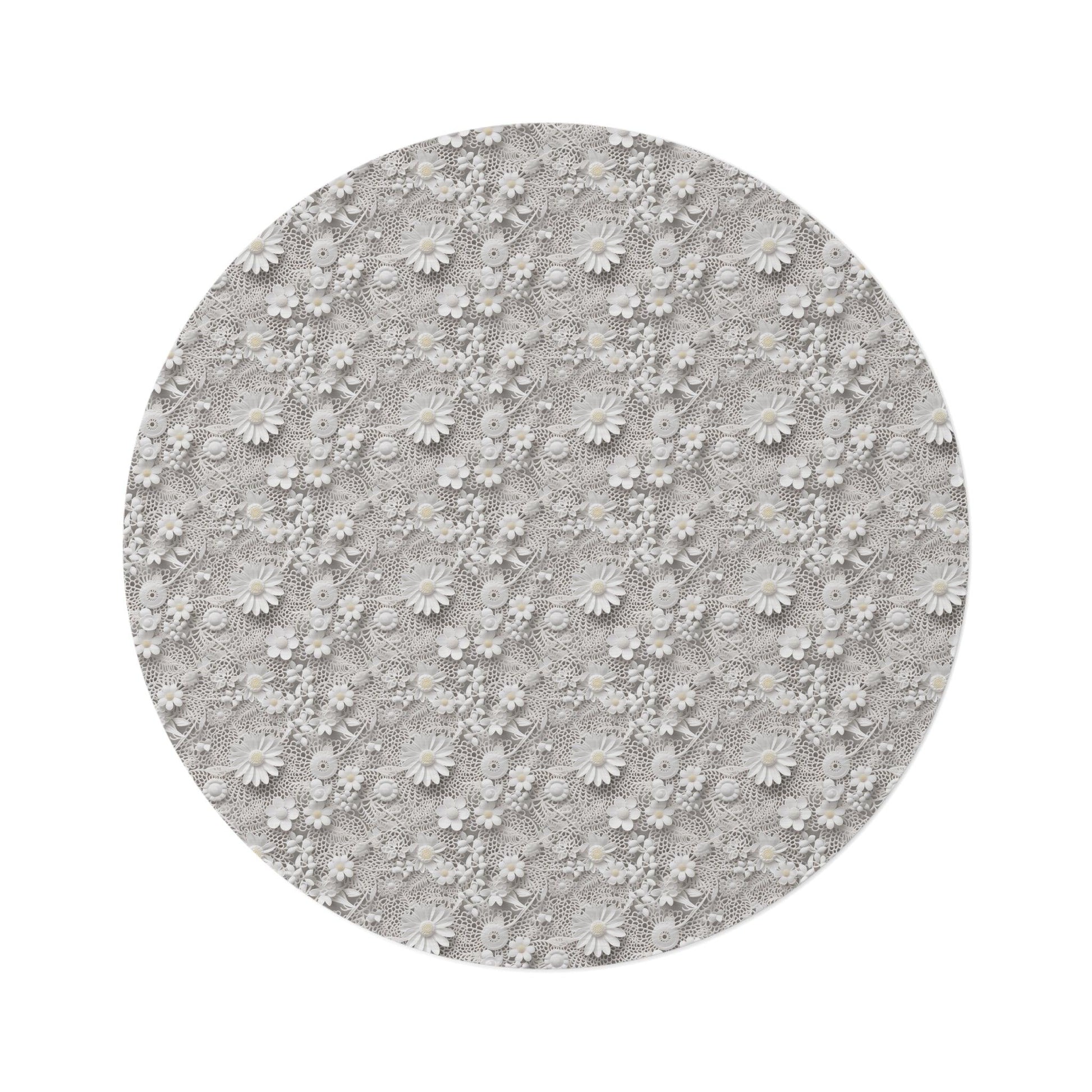 Elegant White Illusion Round Rug White Touch of Whimsical Charm to Your Home Decor, Housewarming Gift Newlywed New House Rug interior Designer - MRSBYVALLE
