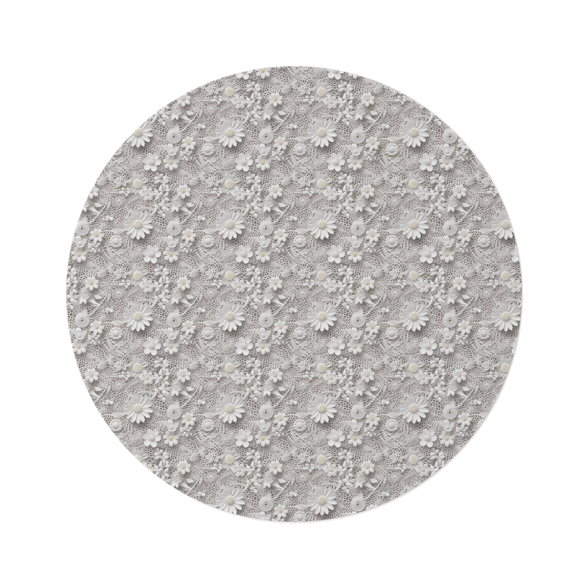 Elegant White Illusion Round Rug White Touch of Whimsical Charm to Your Home Decor, Housewarming Gift Newlywed New House Rug interior Designer - MRSBYVALLE